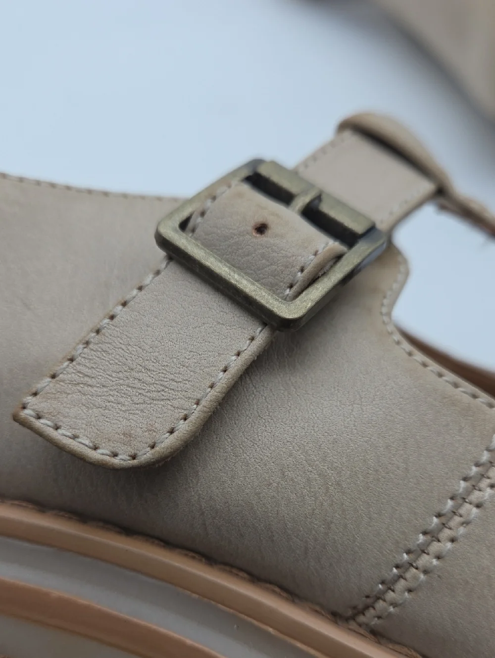 Korks Vega Platform Lug Sole‎ Mary Jane Shoes Cream Women's 8